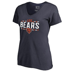 Chicago Bears Women's Arriba V-Neck T-Shirt Navy - NFL