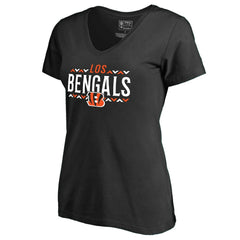 Cincinnati Bengals Women's Arriba V-Neck T-Shirt Black - NFL