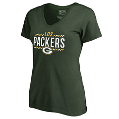 Green Bay Packers Women's Arriba V-Neck T-Shirt Green - NFL