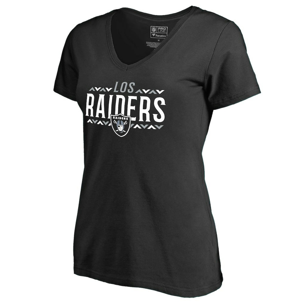 Las Vegas Raiders Women's Arriba V-Neck T-Shirt Black - NFL