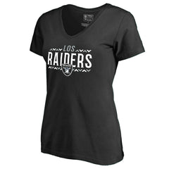 Las Vegas Raiders Women's Arriba V-Neck T-Shirt Black - NFL