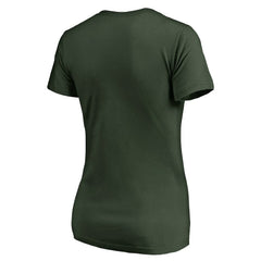 Green Bay Packers Women's Freehand V-Neck T-Shirt Green - NFL