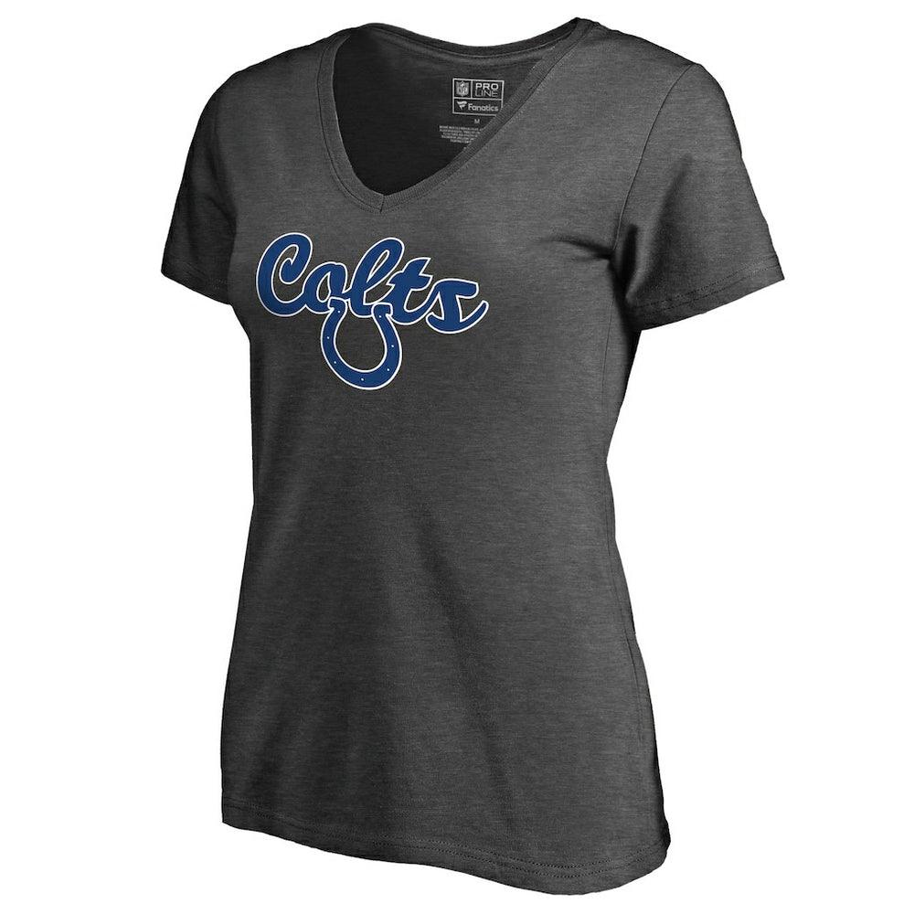 Indianapolis Colts Women's Freehand V-Neck T-Shirt Dark Heathered Gray - NFL