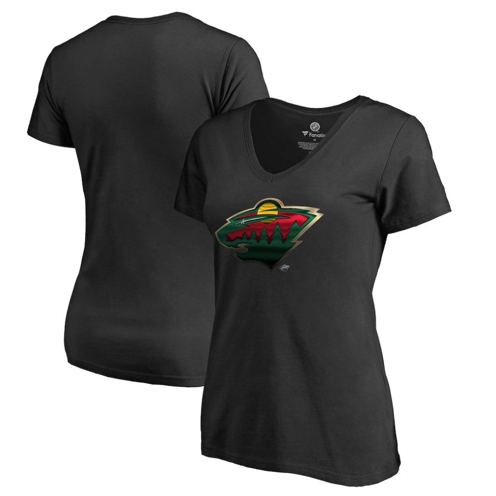 Minnesota Wild - Women's Midnight Mascot V-Neck T-Shirt Black