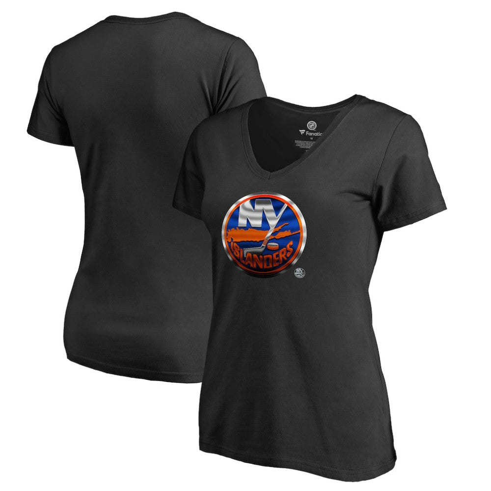 New York Islanders - Women's Midnight Mascot V-Neck T-Shirt Black