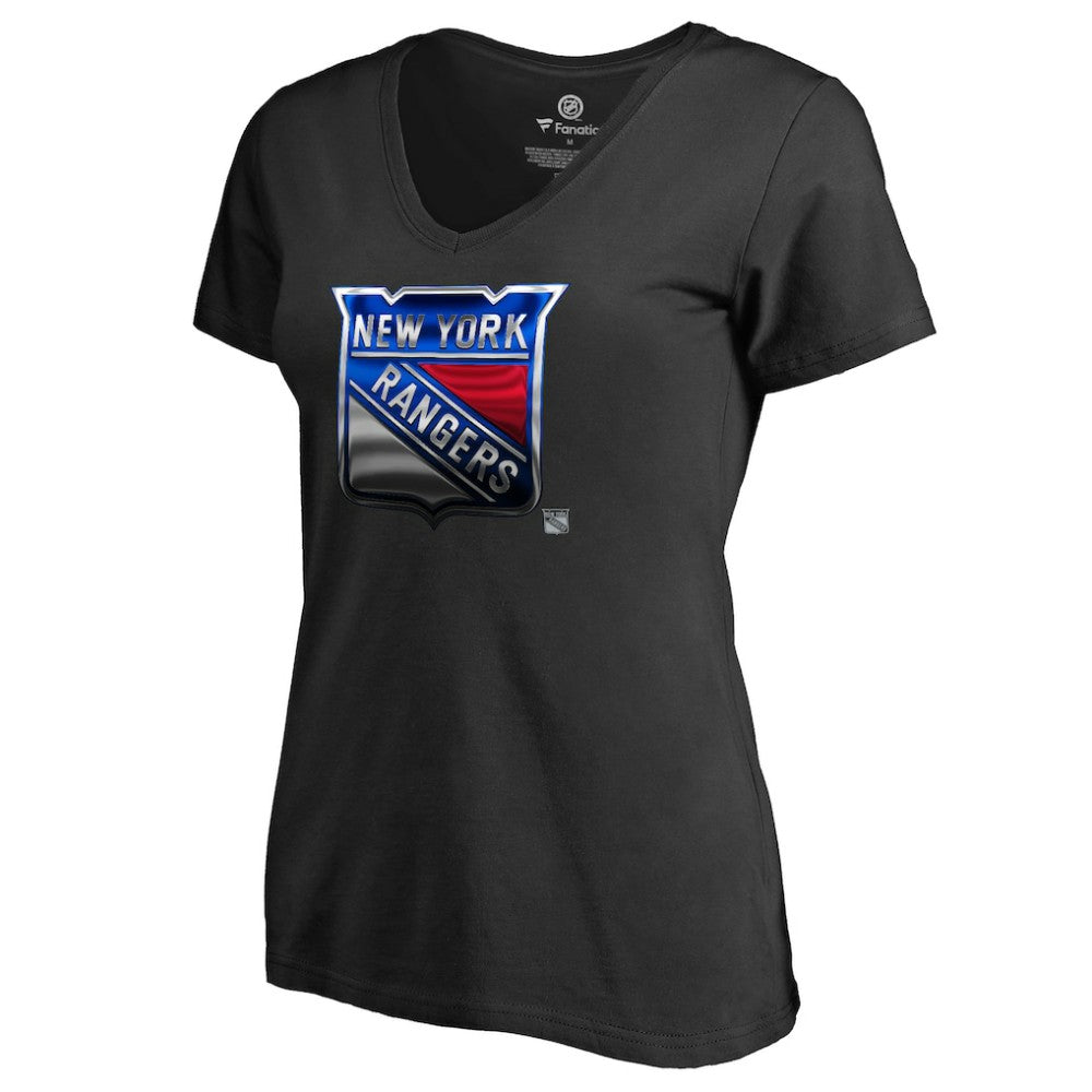 New York Rangers Women's Midnight Mascot V-Neck T-Shirt Black