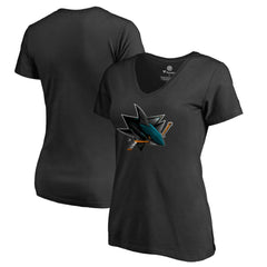 San Jose Sharks - Women's Midnight Mascot V-Neck T-Shirt Black