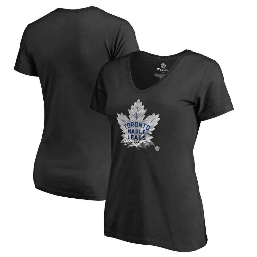 Toronto Maple Leafs - Women's Midnight Mascot V-Neck T-Shirt Black