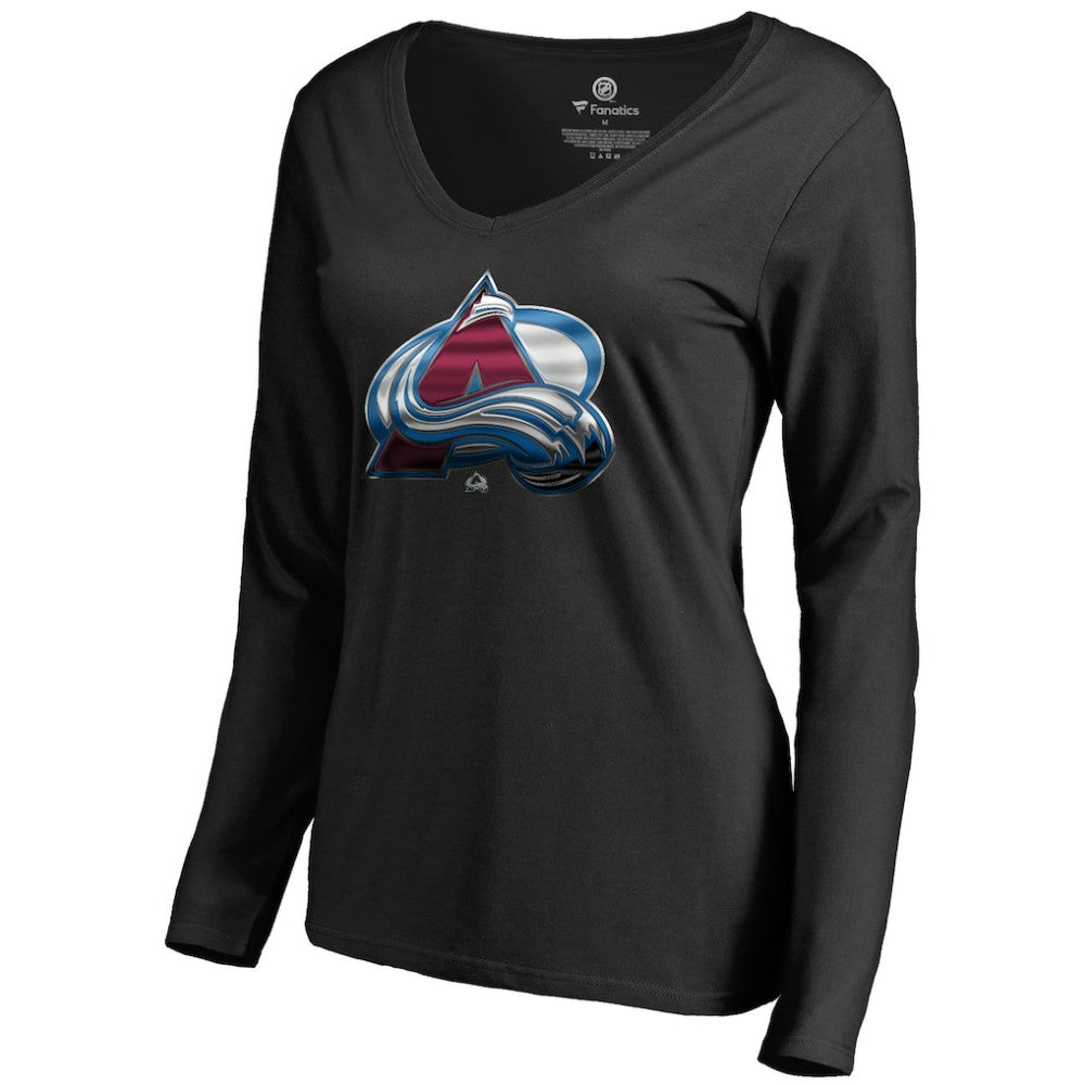 Colorado Avalanche - Women's Midnight Mascot Long Sleeve V-Neck T-Shirt Black
