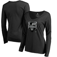 Los Angeles Kings - Women's Midnight Mascot Long Sleeve V-Neck T-Shirt Black
