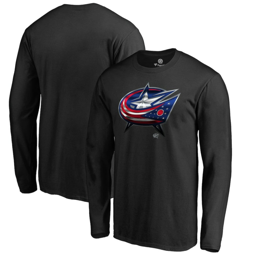 Columbus Blue Jackets - Midnight Mascot Long Sleeve T-Shirt Black
