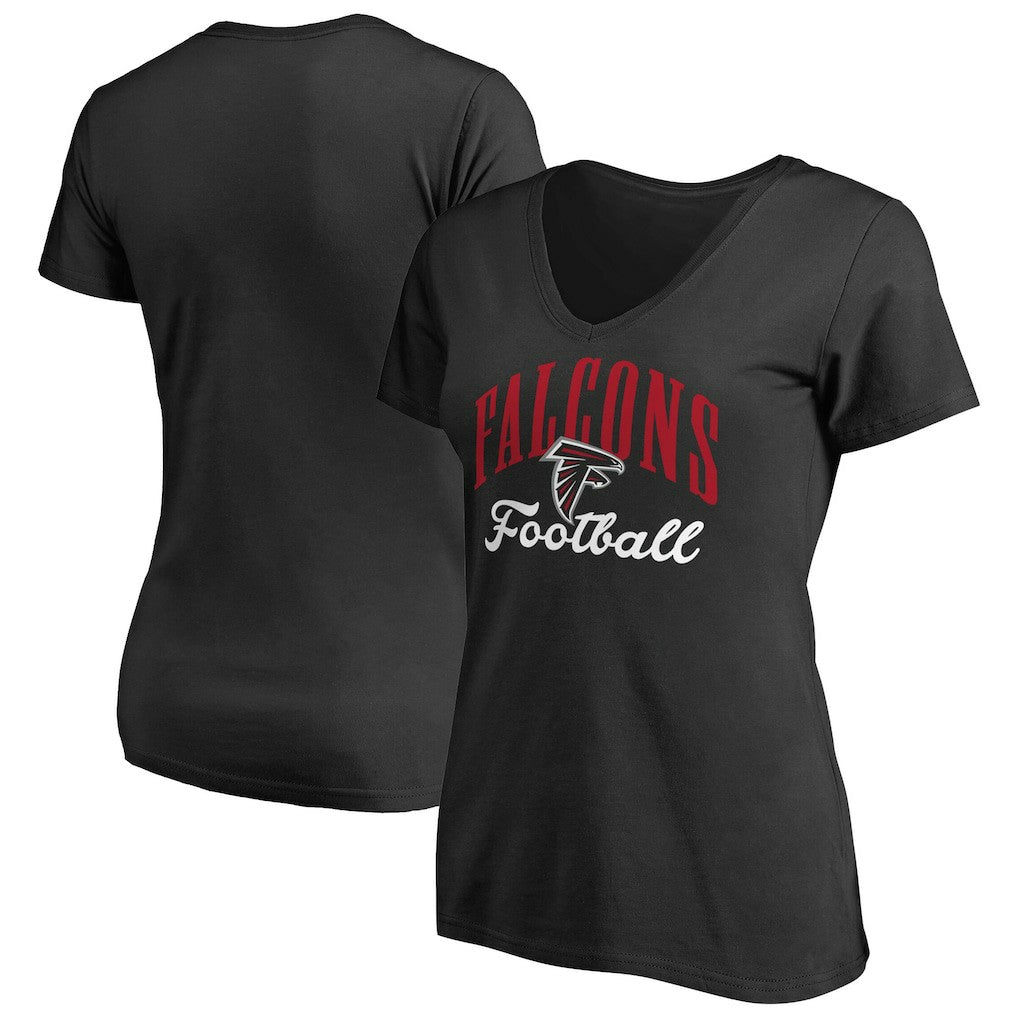 Atlanta Falcons Women's Victory Script V-Neck T-Shirt -Black - NFL