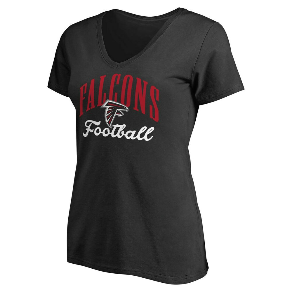 Atlanta Falcons Women's Victory Script V-Neck T-Shirt -Black - NFL