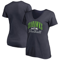 Seattle Seahawks Women's Victory Script V-Neck T-Shirt Navy - NFL