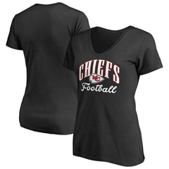 Kansas City Chiefs Women's Victory Script V-Neck T-Shirt -Black - NFL