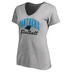 Carolina Panthers Women's Victory Script V-Neck T-Shirt Heather Gray - NFL