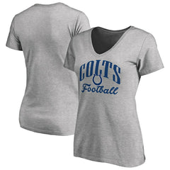 Indianapolis Colts Women's Victory Script V-Neck T-Shirt Heather Gray - NFL