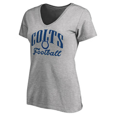 Indianapolis Colts Women's Victory Script V-Neck T-Shirt Heather Gray - NFL