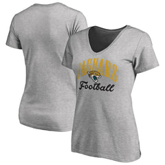 Jacksonville Jaguars Women's Victory Script V-Neck T-Shirt Heathered Gray - NFL