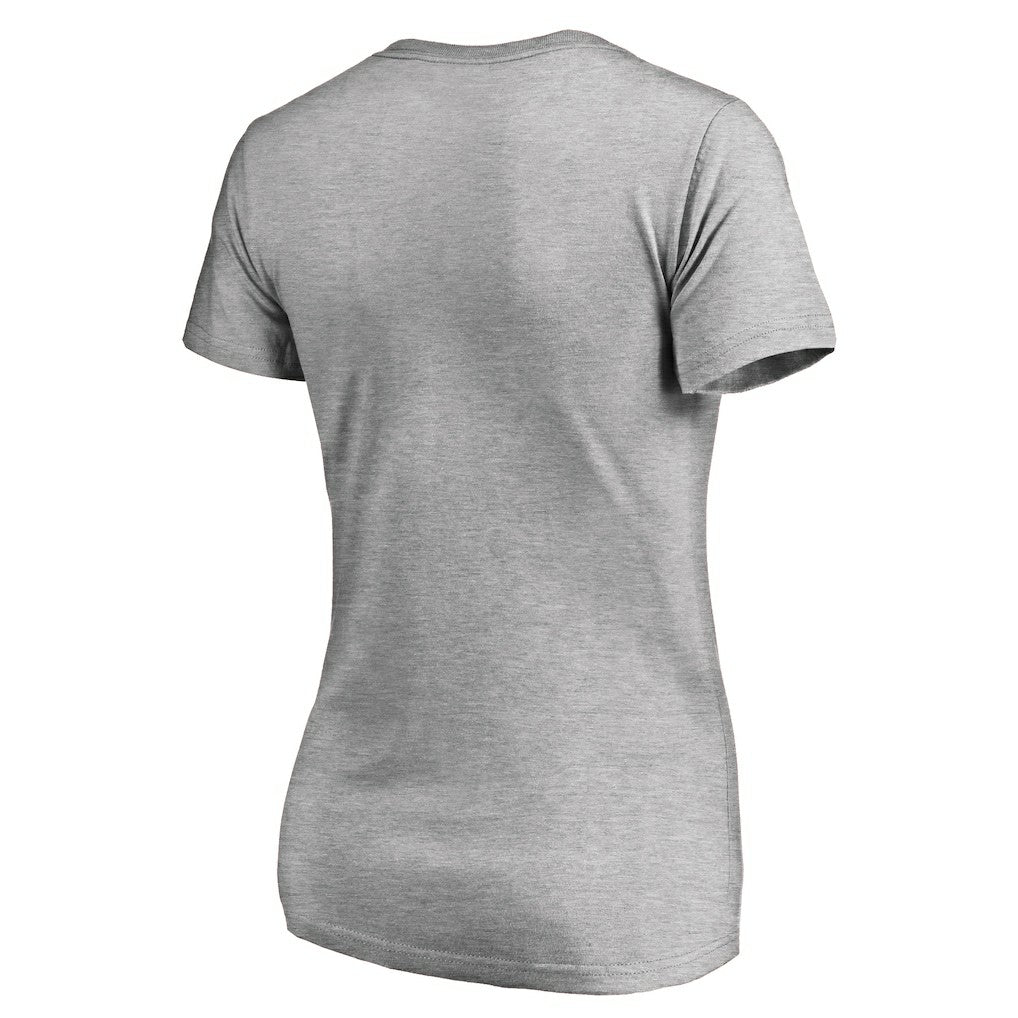 New Orleans Saints Women's Victory Script V-Neck T-Shirt Heather Gray - NFL