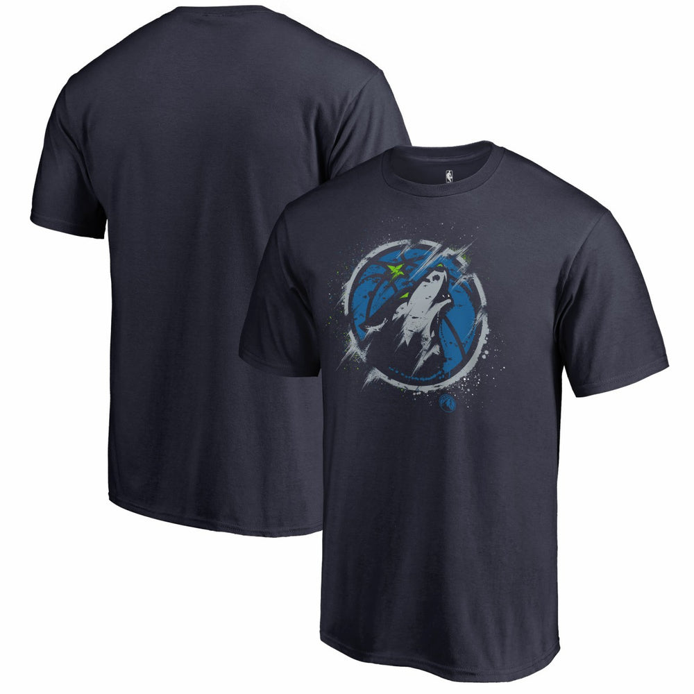 NBA - Men's Navy Minnesota Timberwolves Splatter Logo T-Shirt