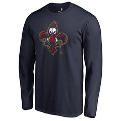 NBA - New Orleans Pelicans Splatter Logo Long Sleeve T-Shirt - Navy