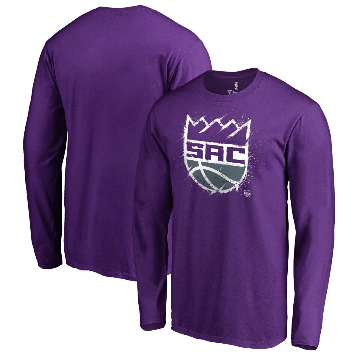 NBA - Sacramento Kings Splatter Logo Long Sleeve T-Shirt - Purple