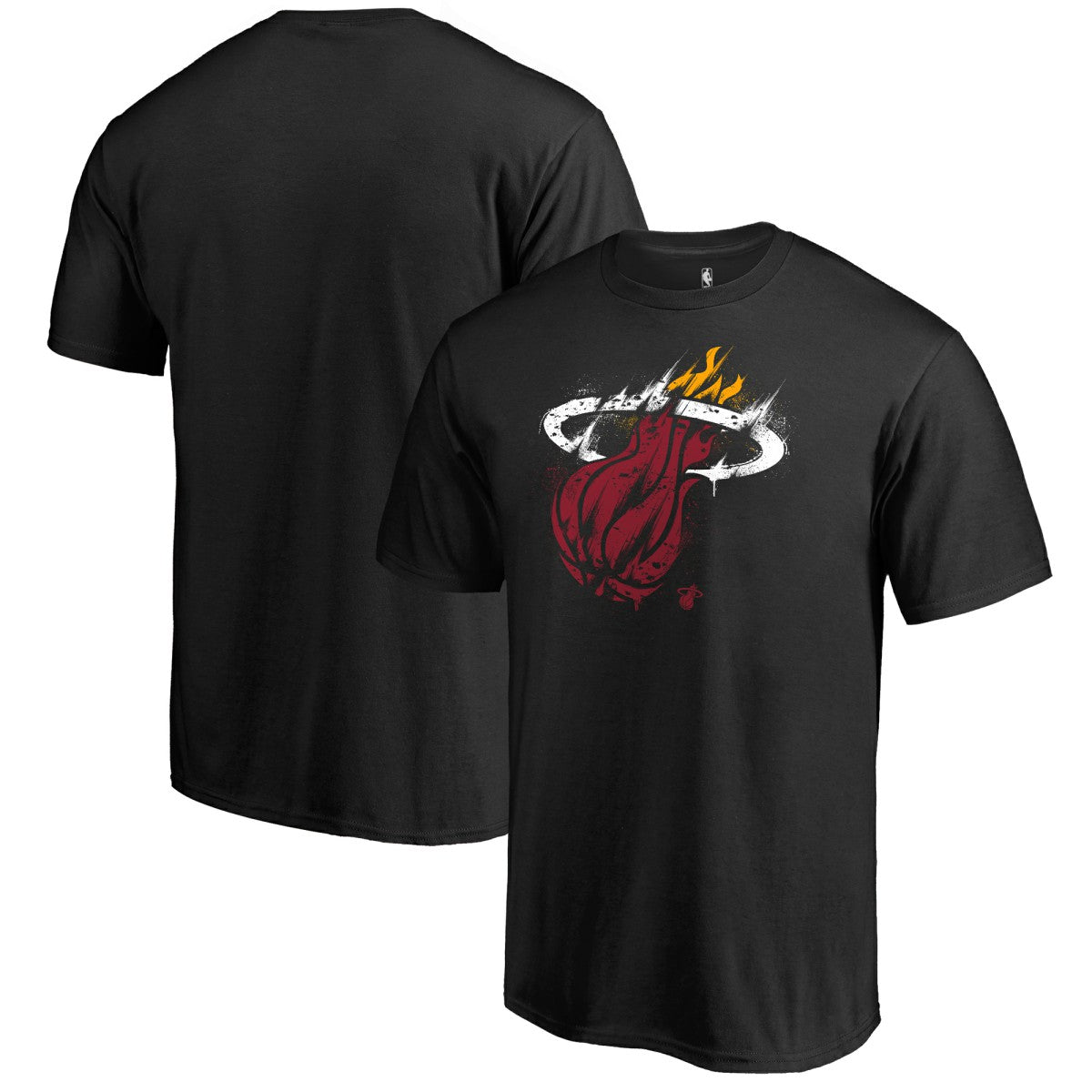 NBA - Miami Heat Splatter Logo T-Shirt - Black