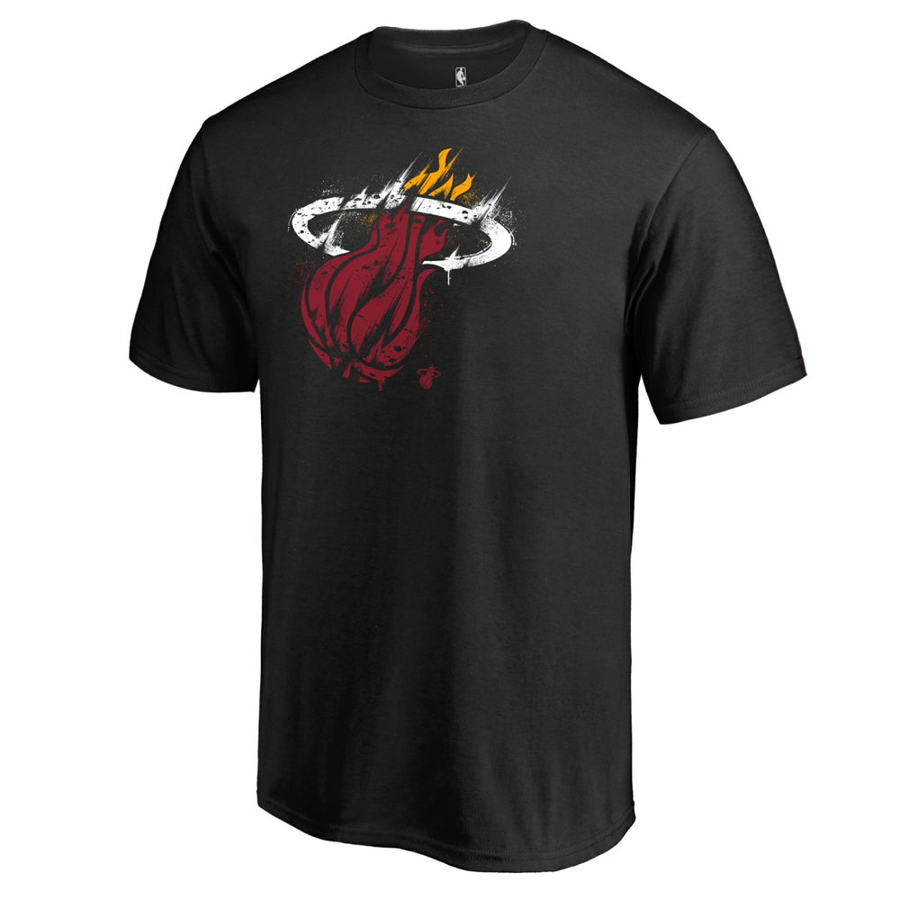 NBA - Miami Heat Splatter Logo T-Shirt - Black