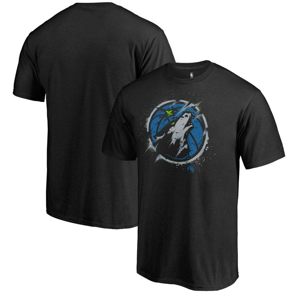 NBA - Minnesota Timberwolves Splatter Logo T-Shirt - Black