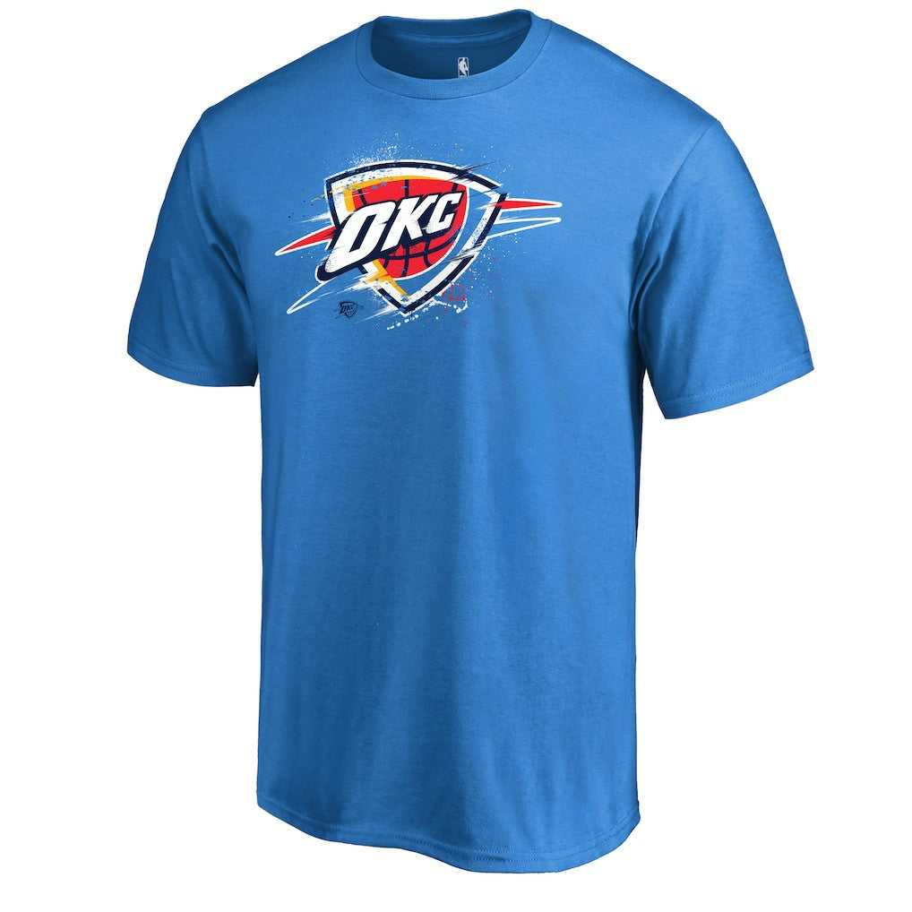 NBA - Oklahoma City Thunder Splatter Logo T-Shirt - Blue