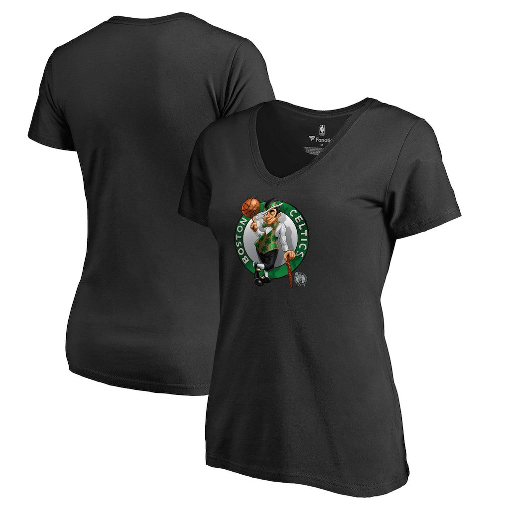 NBA - Boston Celtics Women's Midnight Mascot V-Neck T-Shirt - Black