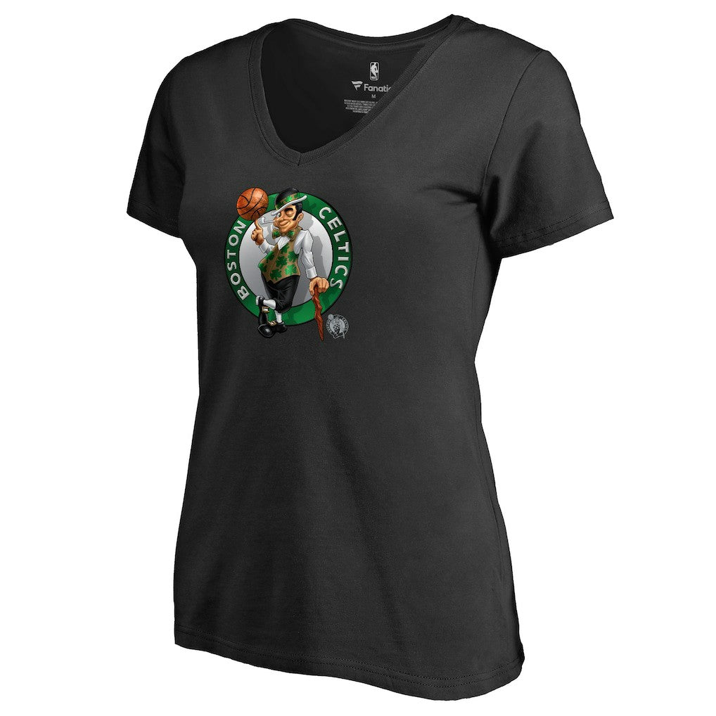NBA - Boston Celtics Women's Midnight Mascot V-Neck T-Shirt - Black
