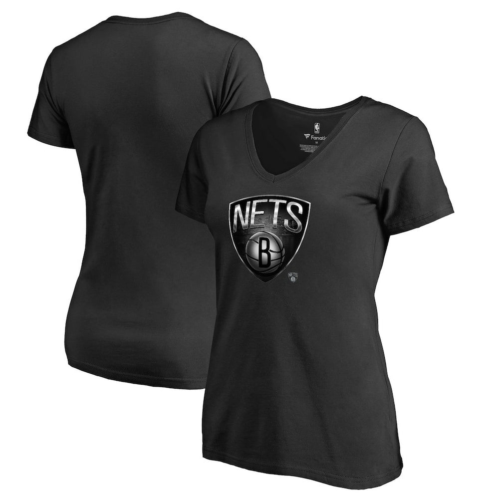 NBA - Brooklyn Nets Women's Midnight Mascot V-Neck T-Shirt - Black