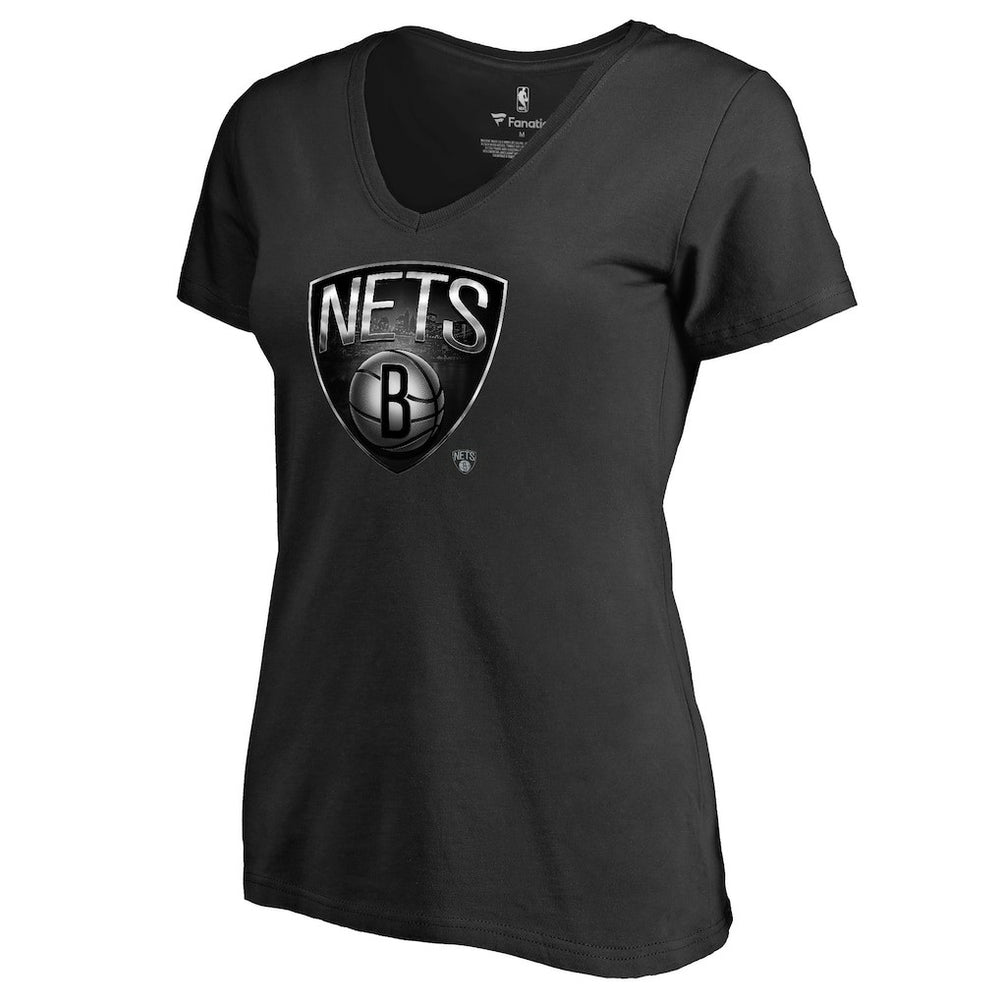 NBA - Brooklyn Nets Women's Midnight Mascot V-Neck T-Shirt - Black