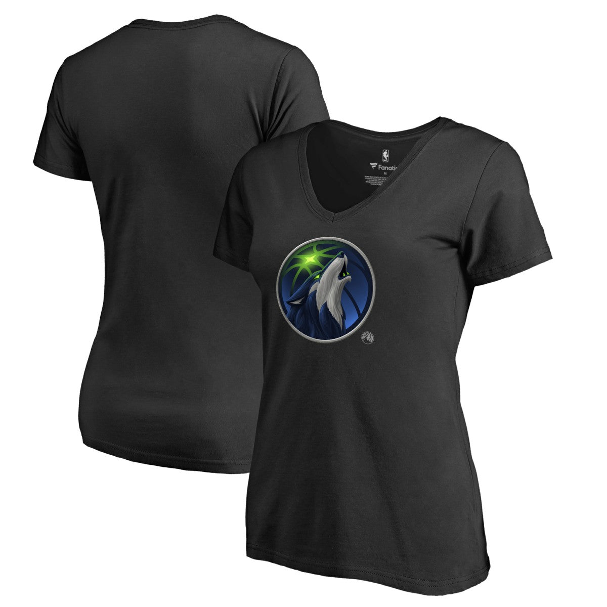 NBA - Minnesota Timberwolves Women's Midnight Mascot V-Neck T-Shirt - Black