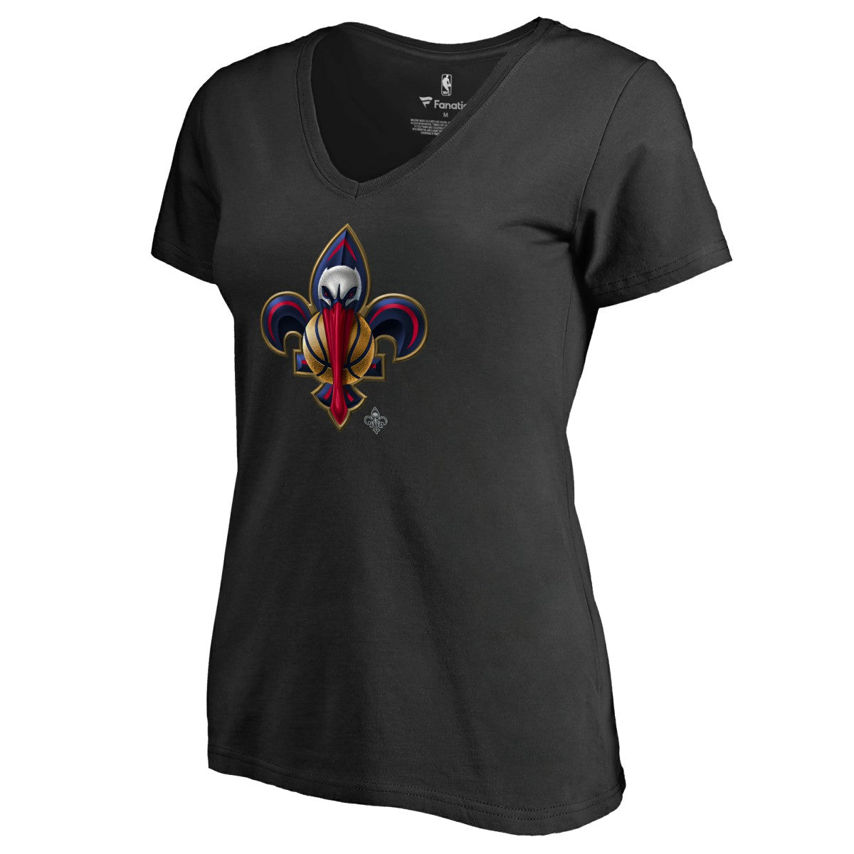 NBA - New Orleans Pelicans Women's Midnight Mascot V-Neck T-Shirt - Black