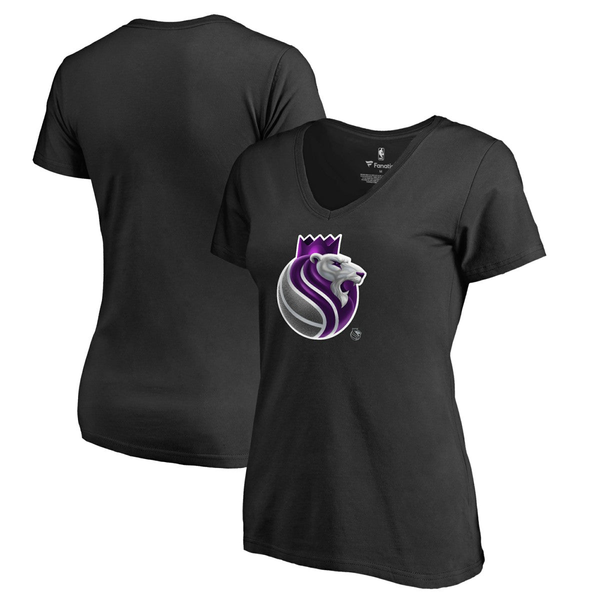 NBA - Sacramento Kings Women's Midnight Mascot V-Neck T-Shirt - Black