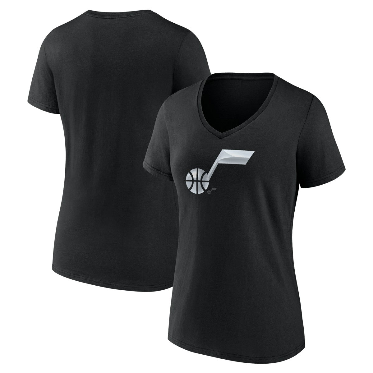NBA - Utah Jazz Women's Midnight Mascot V-Neck T-Shirt - Black