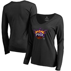 NBA - Phoenix Suns Women's Midnight Mascot Long Sleeve V-Neck T-Shirt - Black
