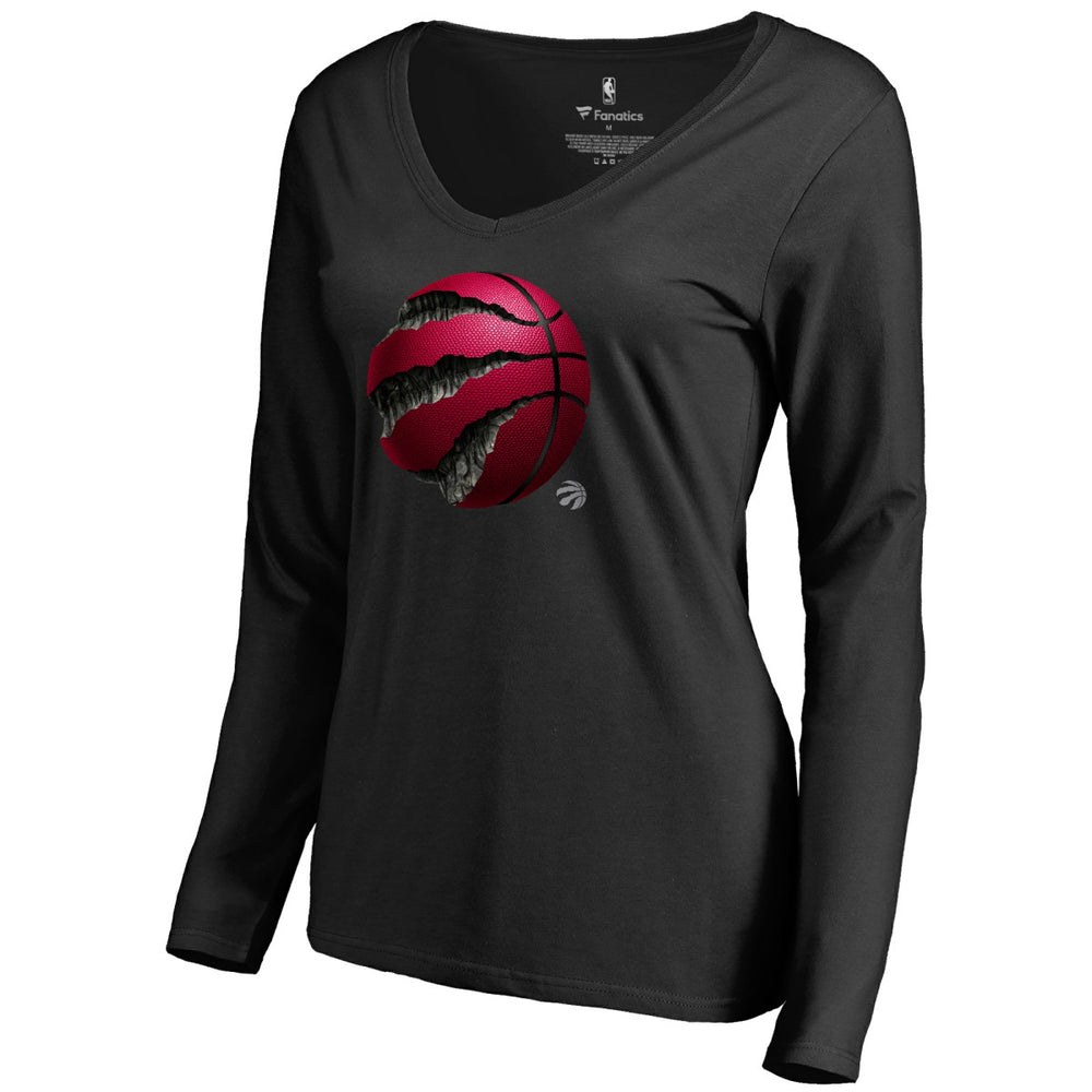 NBA - Toronto Raptors Women's Midnight Mascot Long Sleeve V-Neck T-Shirt - Black