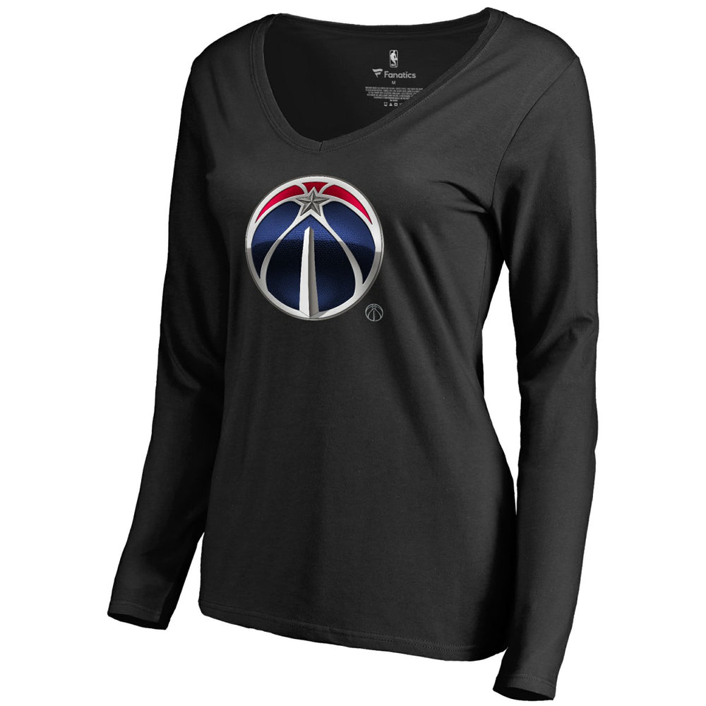 NBA - Washington Wizards Women's Midnight Mascot Long Sleeve V-Neck T-Shirt - Black