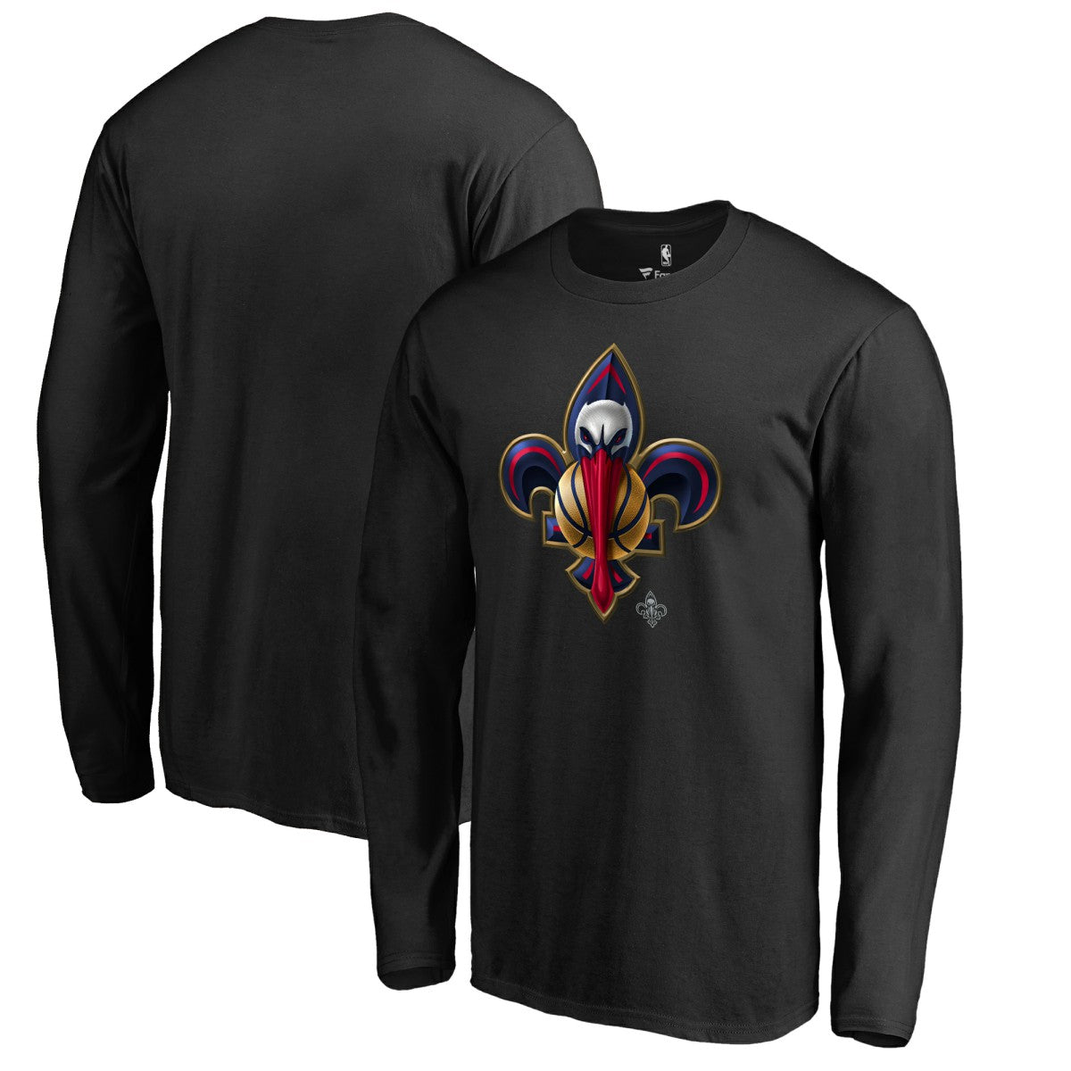 NBA - New Orleans Pelicans Midnight Mascot Long Sleeve T-Shirt - Black