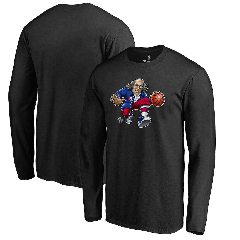 NBA - Philadelphia 76ers Midnight Mascot Long Sleeve T-Shirt - Black