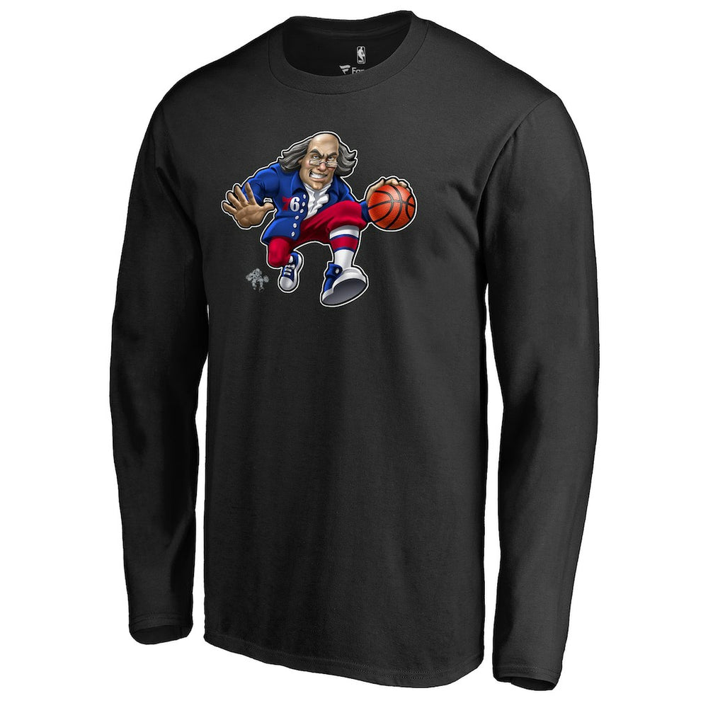 NBA - Philadelphia 76ers Midnight Mascot Long Sleeve T-Shirt - Black