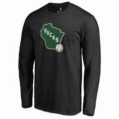 NBA - Milwaukee Bucks Alternate Logo Long Sleeve T-Shirt - Black