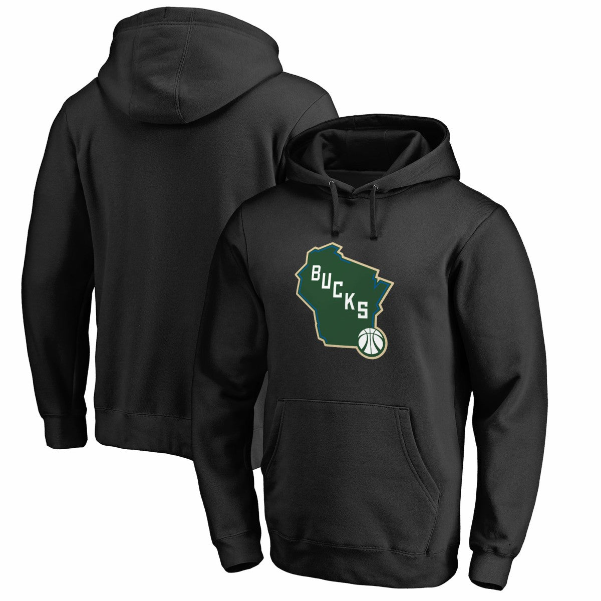 NBA - Milwaukee Bucks Alternate Logo Pullover Hoodie - Black