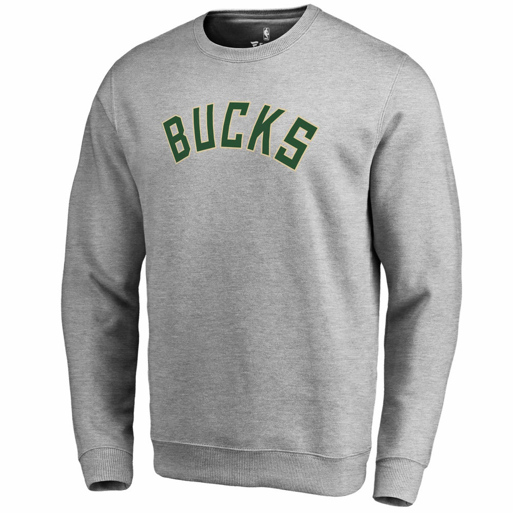NBA - Milwaukee Bucks Wordmark Pullover Sweatshirt - Heathered Gray