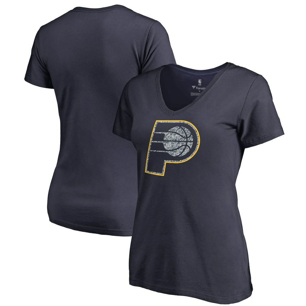 NBA - Indiana Pacers Women's Static Logo V-Neck T-Shirt - Navy