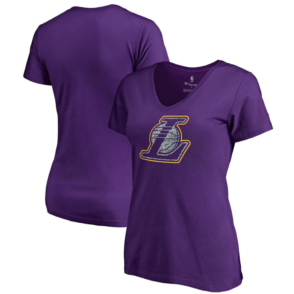 NBA - Los Angeles Lakers Women's Static Logo V-Neck T-Shirt - Purple